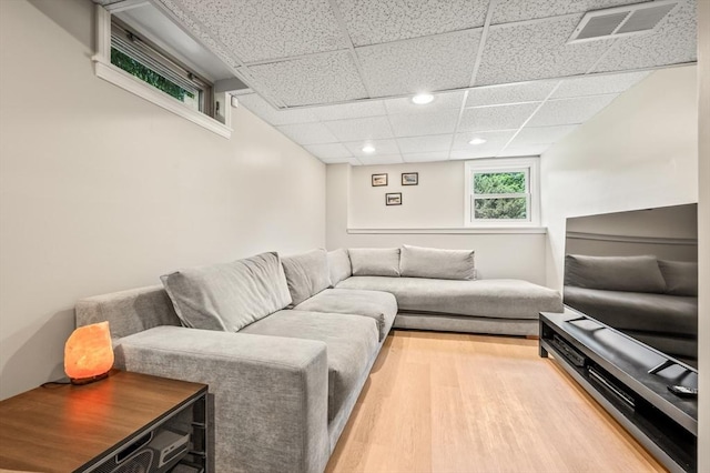 965 Main St, Wilbraham, MA 01095 - living room with wood finished floors, recessed lighting, and a drop ceiling