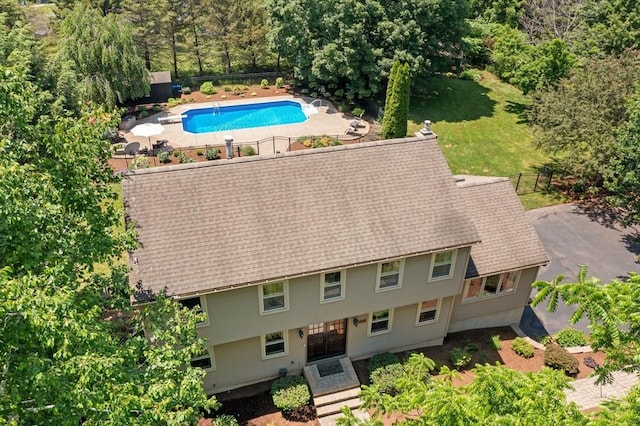 965 Main St, Wilbraham, MA 01095 - view from above of property featuring a pool