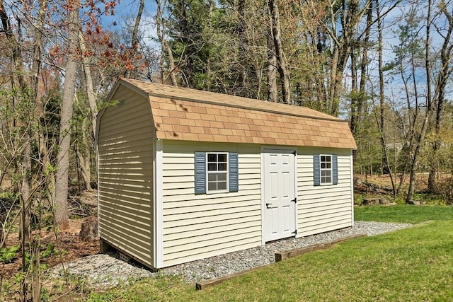 view of shed