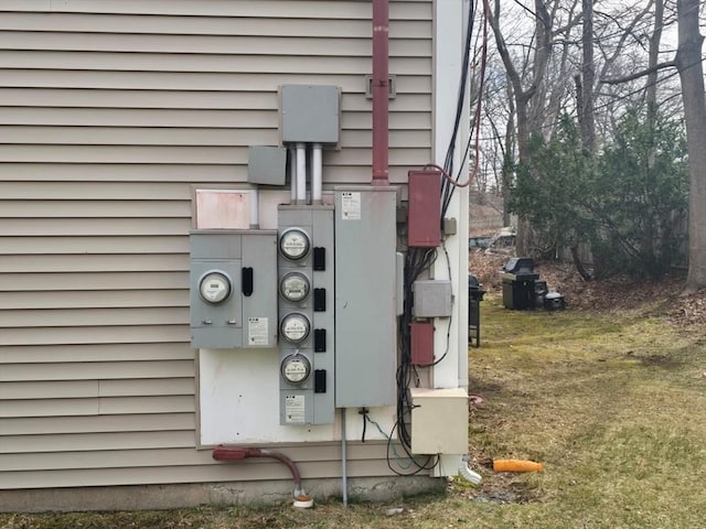 exterior details with electric meter