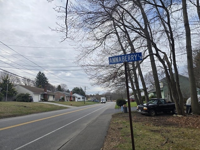 view of street with a residential view