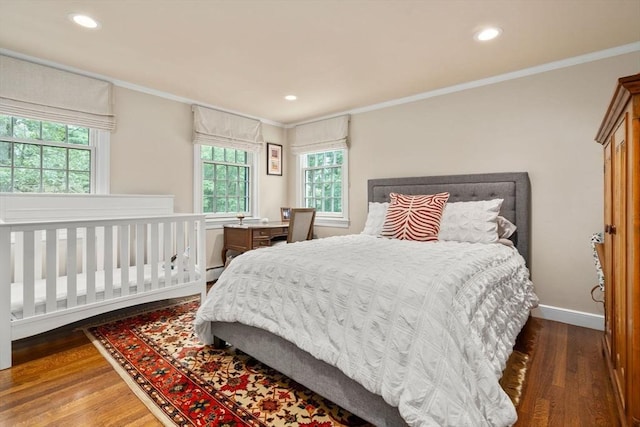 117 Deer Path Ln, Weston, MA 02493 - bedroom featuring wood finished floors, crown molding, and recessed lighting