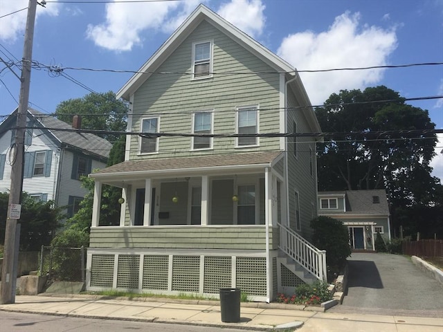 view of front of home with a porch