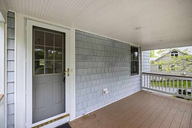 view of wooden porch