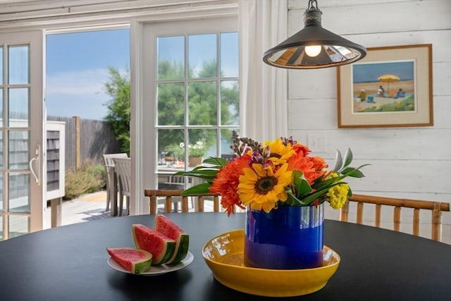 dining area featuring plenty of natural light