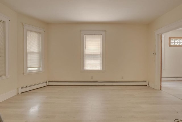 69 Metropolitan Ave, Boston, MA 02131 - spare room featuring a baseboard heating unit and light wood-style floors