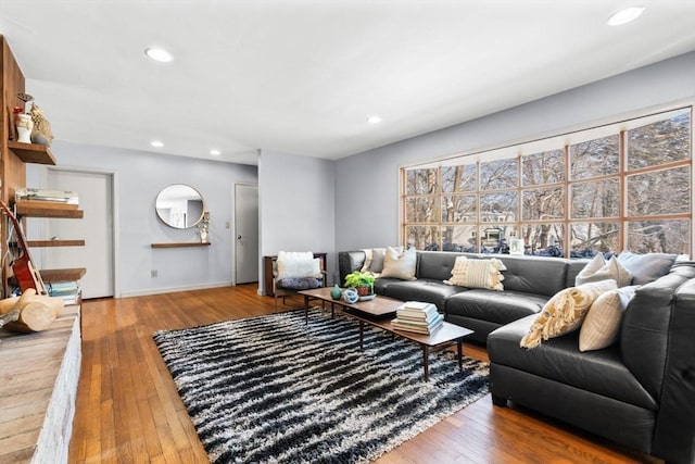 living room featuring wood-type flooring