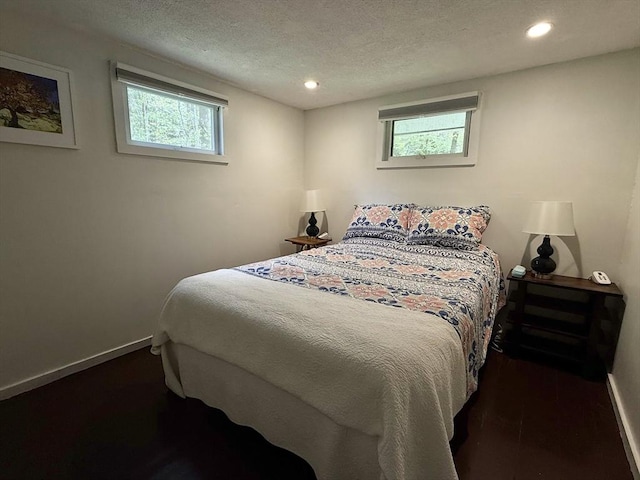12 Cherry Rd, Goshen, MA 01032 - bedroom featuring baseboards, recessed lighting, a textured ceiling, and wood finished floors