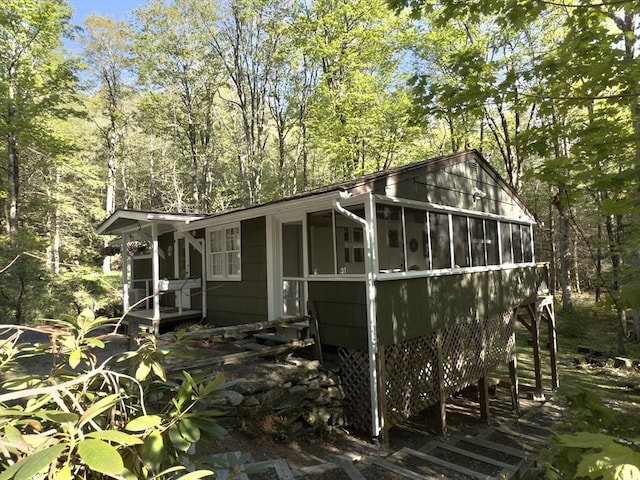 12 Cherry Rd, Goshen, MA 01032 - view of outdoor structure featuring a sunroom