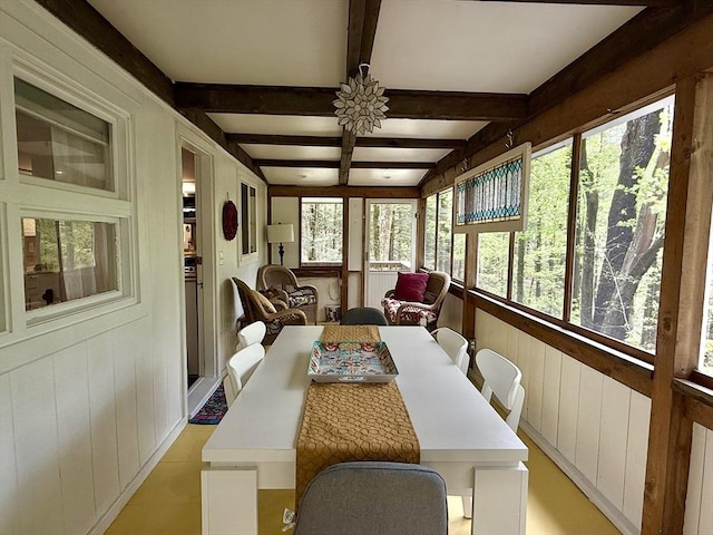 12 Cherry Rd, Goshen, MA 01032 - sunroom / solarium featuring plenty of natural light, beam ceiling, and wood walls
