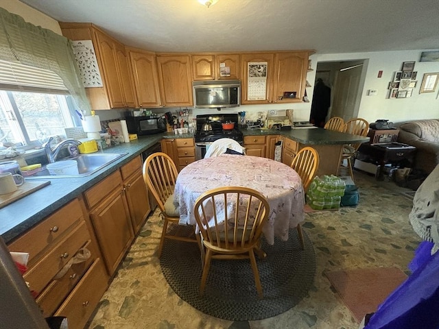 kitchen featuring black appliances and sink