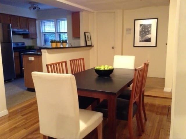 dining area with light hardwood / wood-style flooring