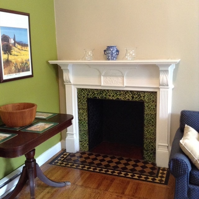 interior details featuring hardwood / wood-style floors