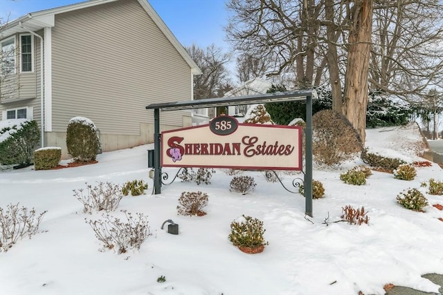 view of community sign