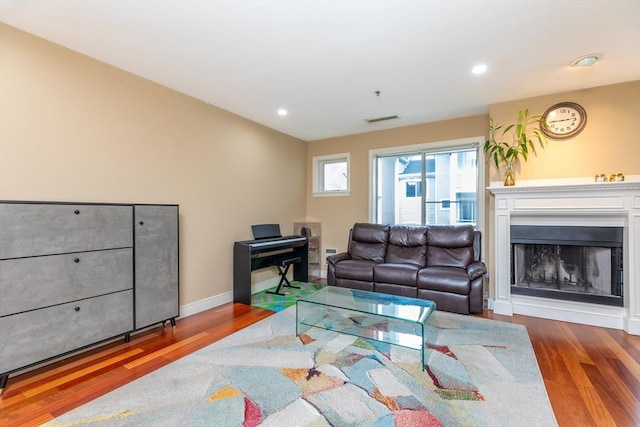 200 Falls Blvd Unit F305, Quincy, MA 02169 - living room with wood finished floors, a fireplace, recessed lighting, and baseboards