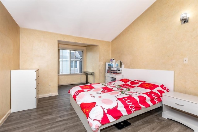 200 Falls Blvd Unit F305, Quincy, MA 02169 - bedroom featuring dark wood-type flooring, baseboards, and lofted ceiling