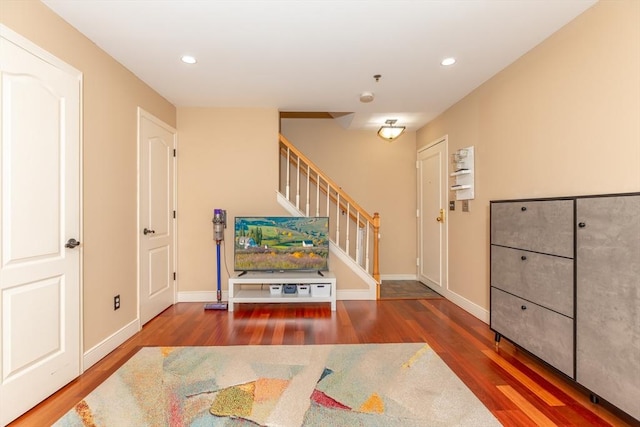 200 Falls Blvd Unit F305, Quincy, MA 02169 - foyer with wood finished floors, stairs, recessed lighting, and baseboards