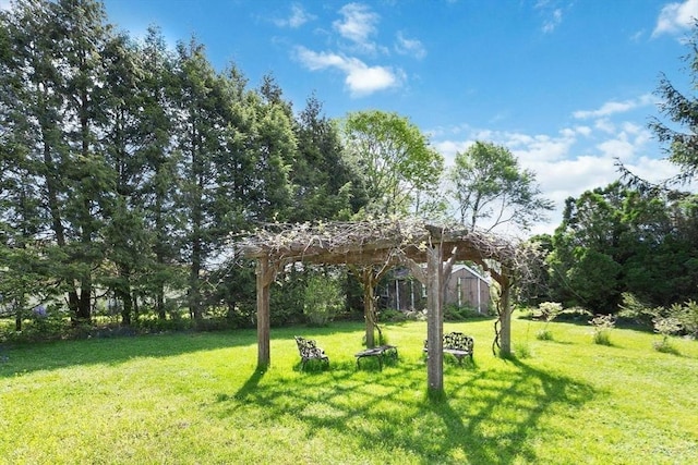 view of community featuring a yard