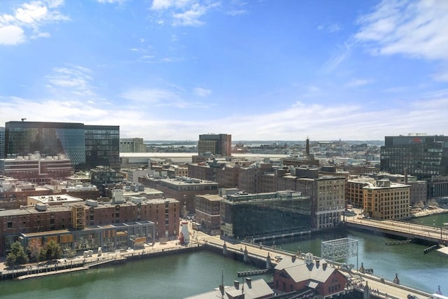 city view featuring a water view