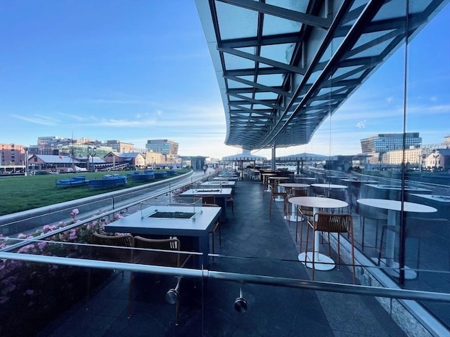 exterior space with a view of city