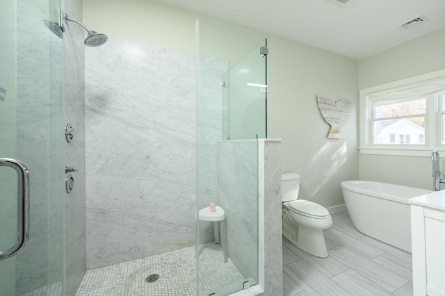 5 Oak Hill Rd, Wareham, MA 02571 - bathroom with a shower stall, toilet, and vanity