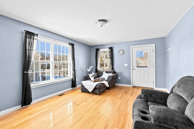 living room featuring hardwood / wood-style flooring