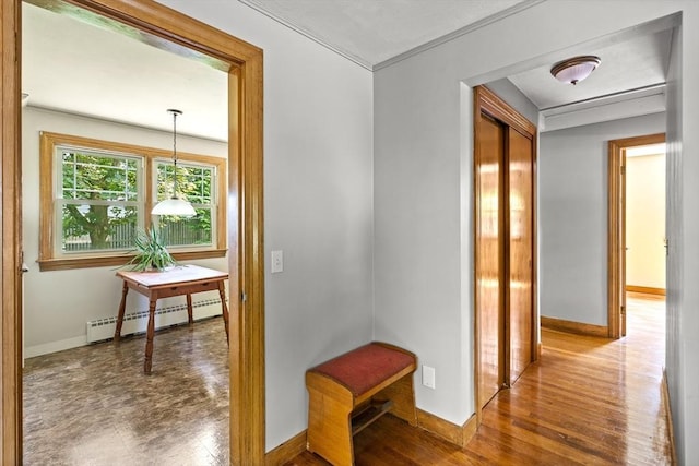 16 Sheldon Ave, Easthampton, MA 01027 - corridor with a baseboard radiator and baseboards