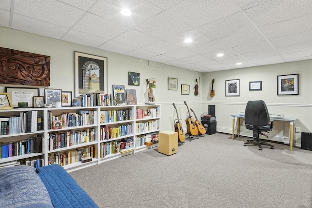 6 Lous Dr, Dudley, MA 01571 - carpeted office space with a drop ceiling and recessed lighting