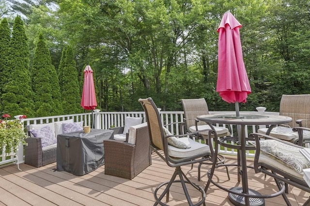 6 Lous Dr, Dudley, MA 01571 - wooden terrace featuring outdoor dining space and an outdoor living space