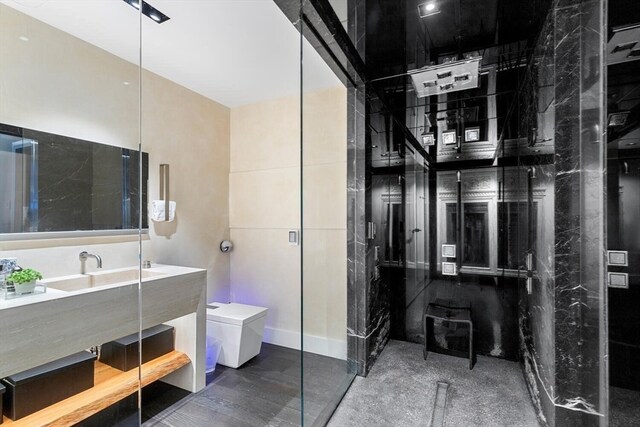 bathroom with vanity and toilet