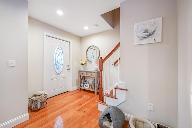 foyer featuring wood-type flooring