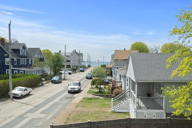 view of street featuring a residential view