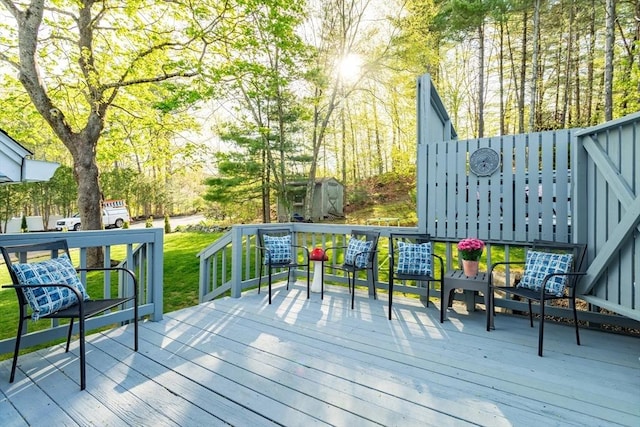 view of wooden deck