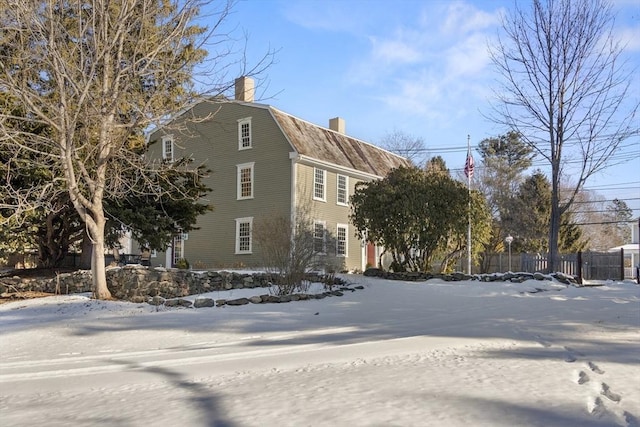 view of snowy exterior