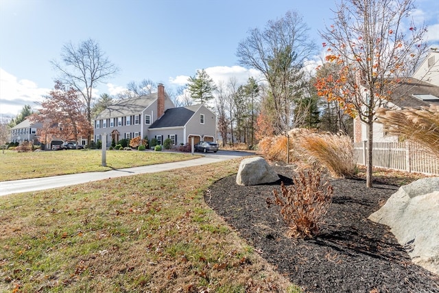 view of yard with a garage