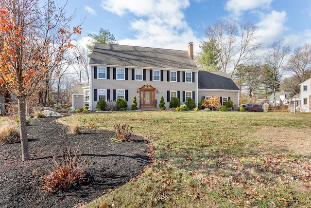 colonial house with a front lawn