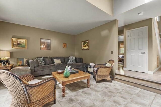 living room featuring light hardwood / wood-style floors