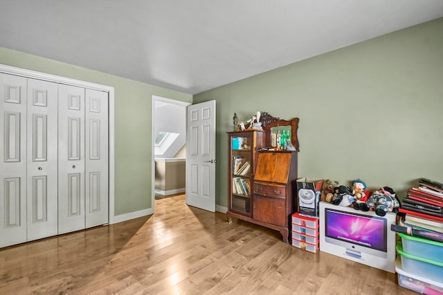 rec room featuring light hardwood / wood-style floors