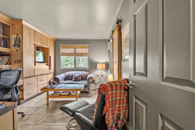 view of tiled living room