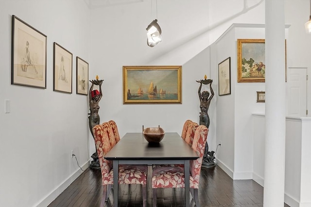 150 Moody St Unit 34, Waltham, MA 02453 - dining room with dark wood-type flooring and baseboards