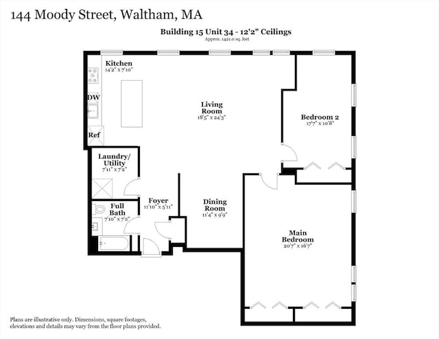 150 Moody St Unit 34, Waltham, MA 02453 - floor plan / room layout