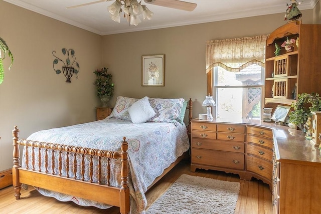 224 Palmer Rd, Monson, MA 01057 - bedroom featuring wood finished floors, crown molding, and ceiling fan