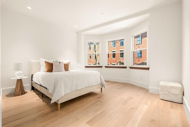 bedroom featuring light hardwood / wood-style flooring