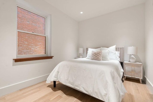 bedroom featuring light hardwood / wood-style flooring