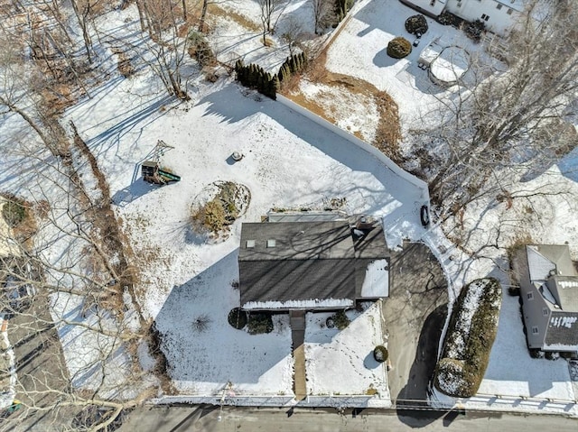 view of snowy aerial view