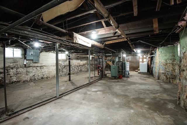 30 Partridge Ave, Somerville, MA 02145 - below grade area with gas water heater and electric panel