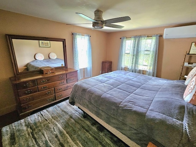 4 Randall Rd, Mattapoisett, MA 02739 - bedroom with a wall mounted air conditioner, multiple windows, and ceiling fan