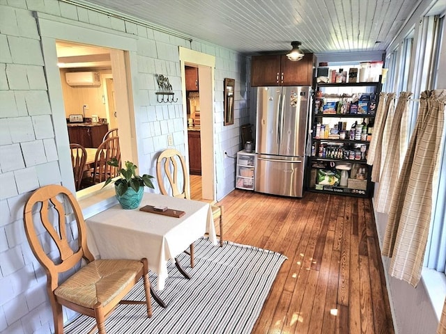 4 Randall Rd, Mattapoisett, MA 02739 - dining room with hardwood / wood-style floors and a wall mounted air conditioner