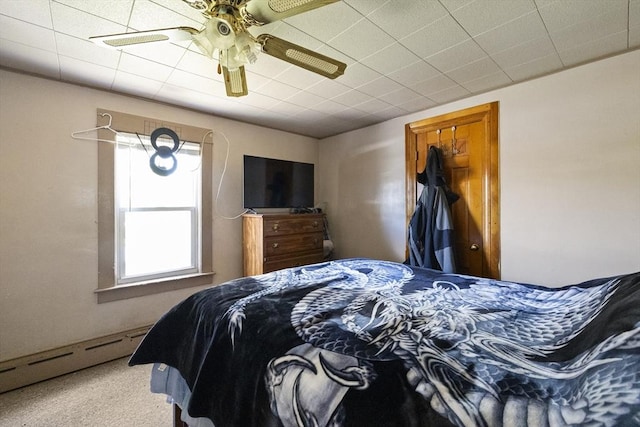 17 Westminster, Westfield, MA 01085 - carpeted bedroom with a baseboard radiator and ceiling fan