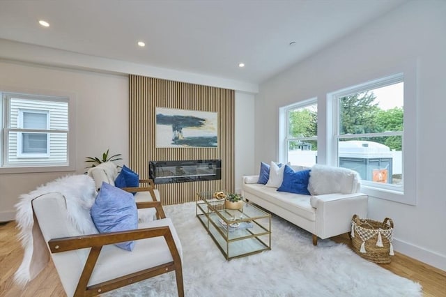 18 Belknap St Unit 2, Arlington, MA 02474 - living area with wood finished floors and recessed lighting